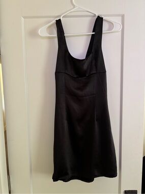 Princess Polly Black Satin Mini Slip Dress